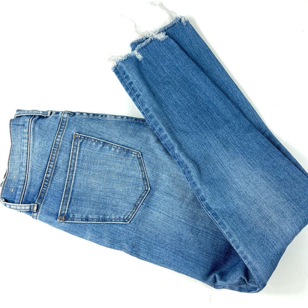 MADEWELL skinny JEANS 9” mid-rise Distressed medium wash blue denim jeans 27 - Picture 4 of 11